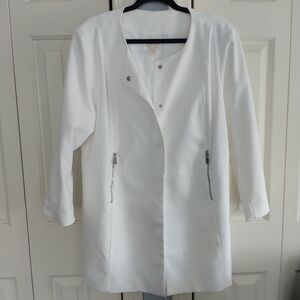 Chico's White Fully Lined Car Coat Jacket Chico's 3 (L)